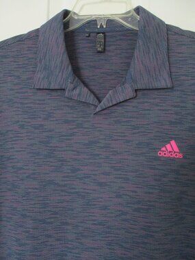 adidas Mens S/S "PGA West" (La Quinta, CA) Blue & Pink Golf Polo - XL Slim Fit